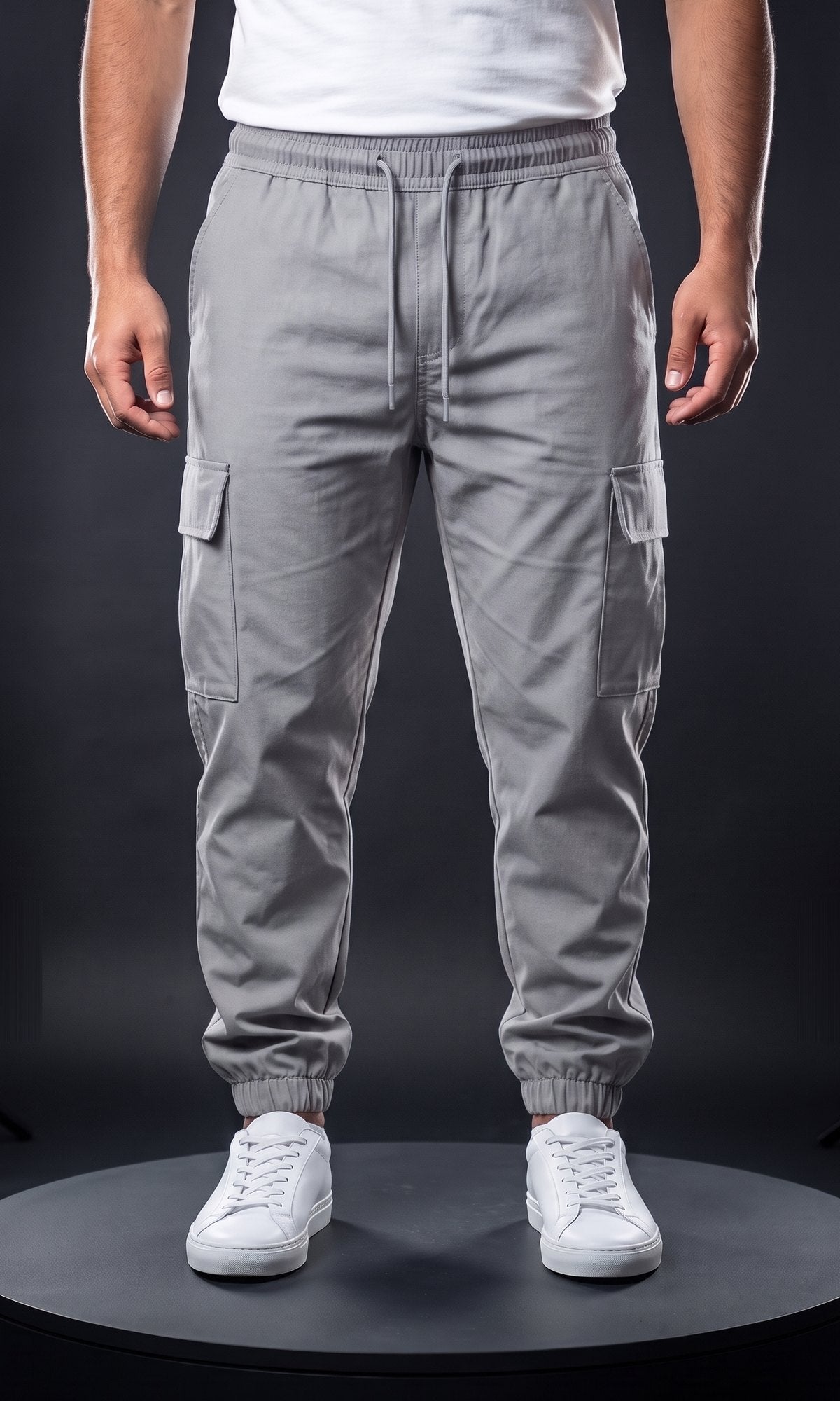 Jogger cargo ASFALTO gris perla