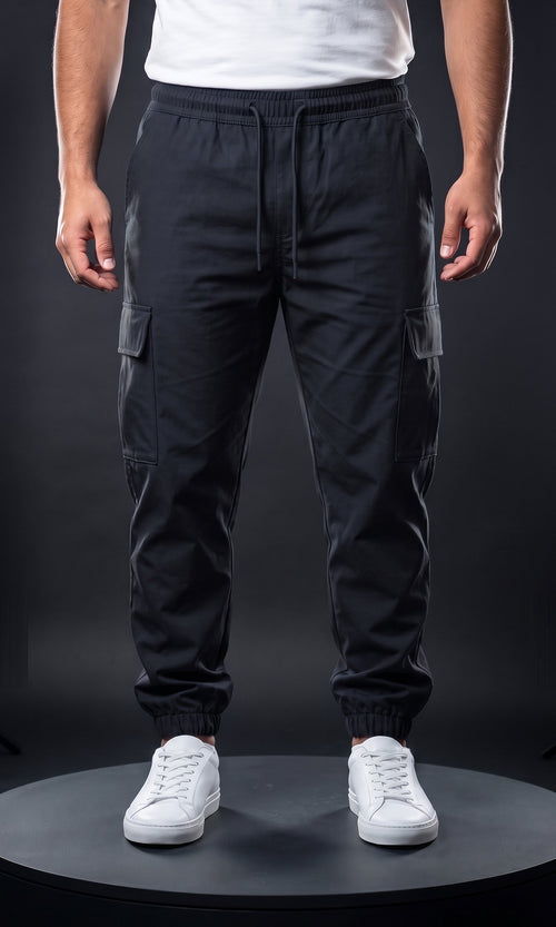 Jogger cargo ASFALTO negro